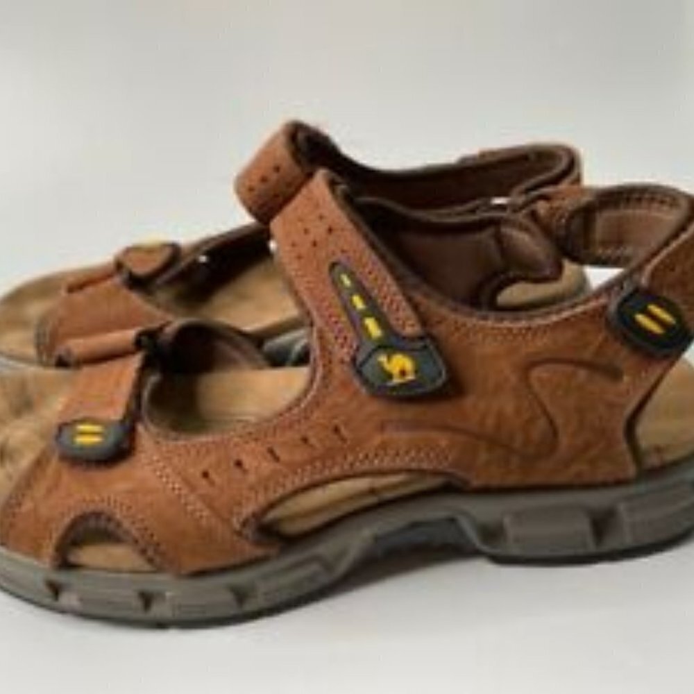 CAMEL CROWN Men Leather Sandals for Outdoor‎ Hiking Walking Beach Sports Size 11
